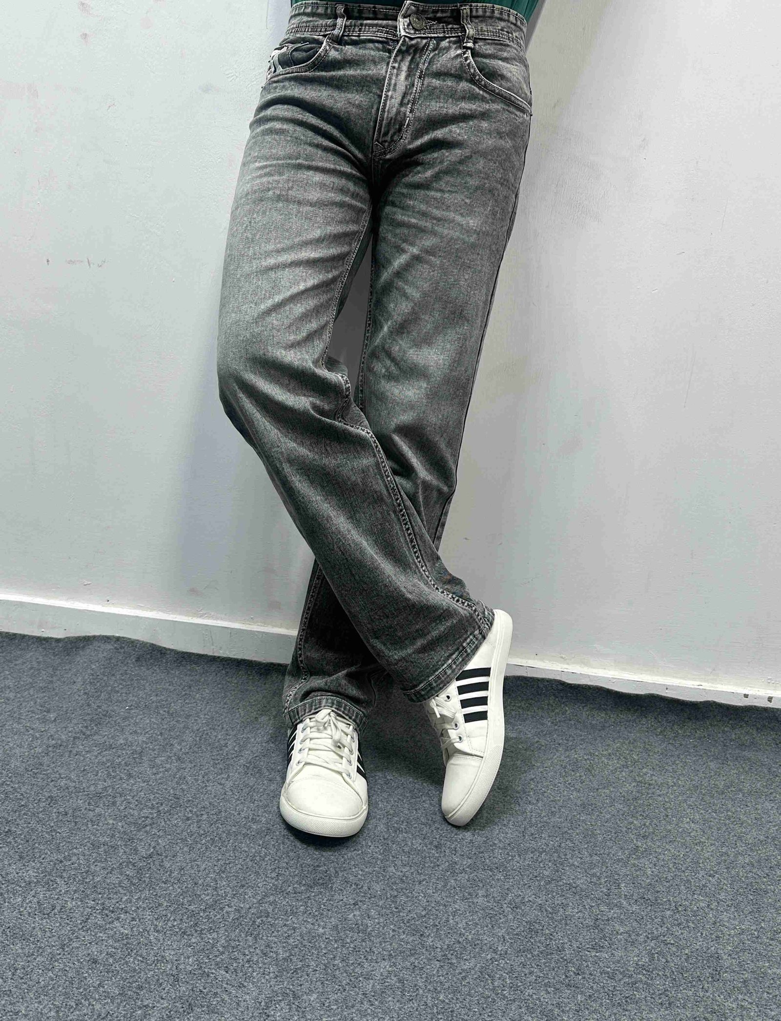 Straight Fit Stretchable Flat Finish Jeans