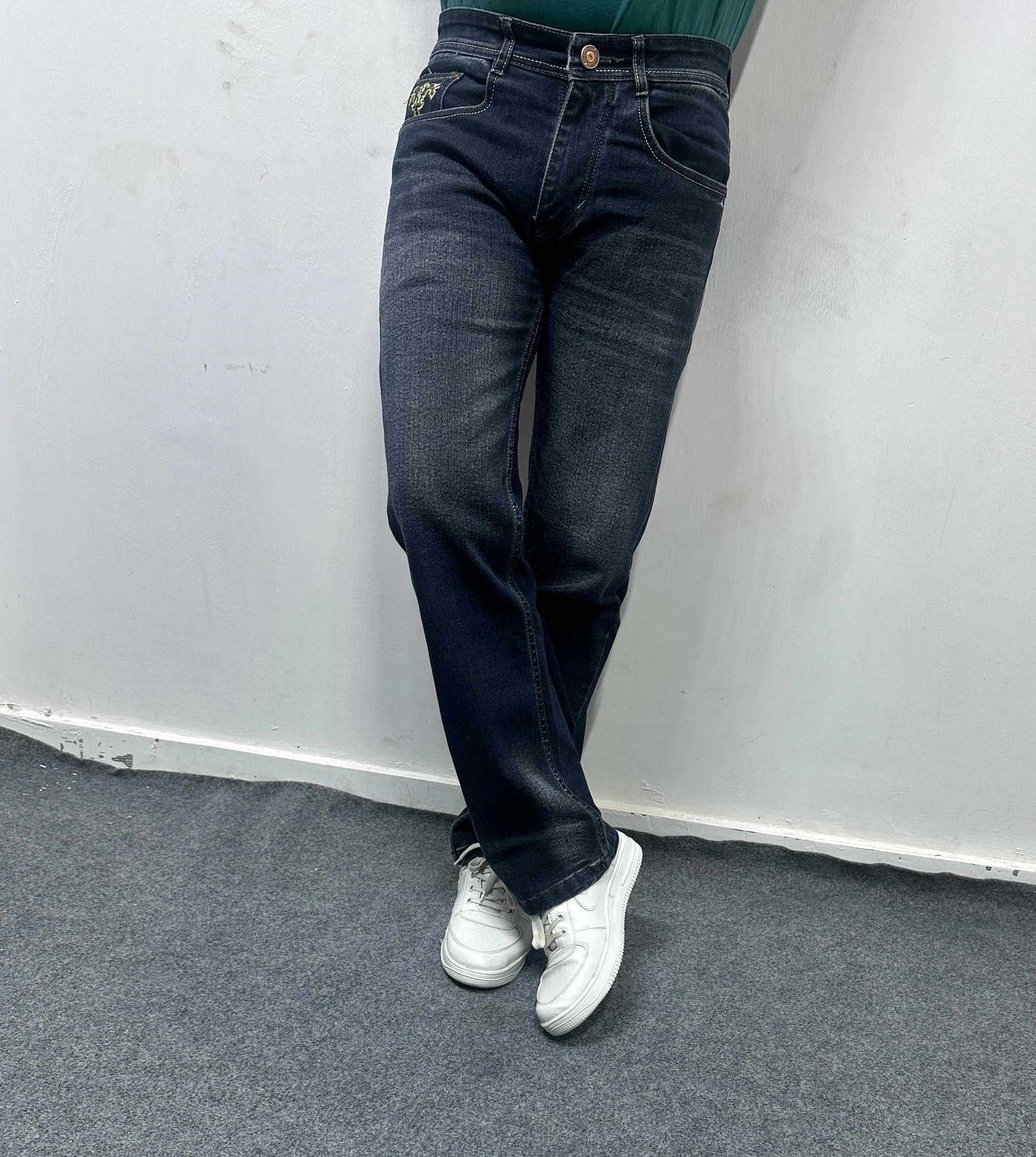 Straight Fit Stretchable Flat Finish Jeans